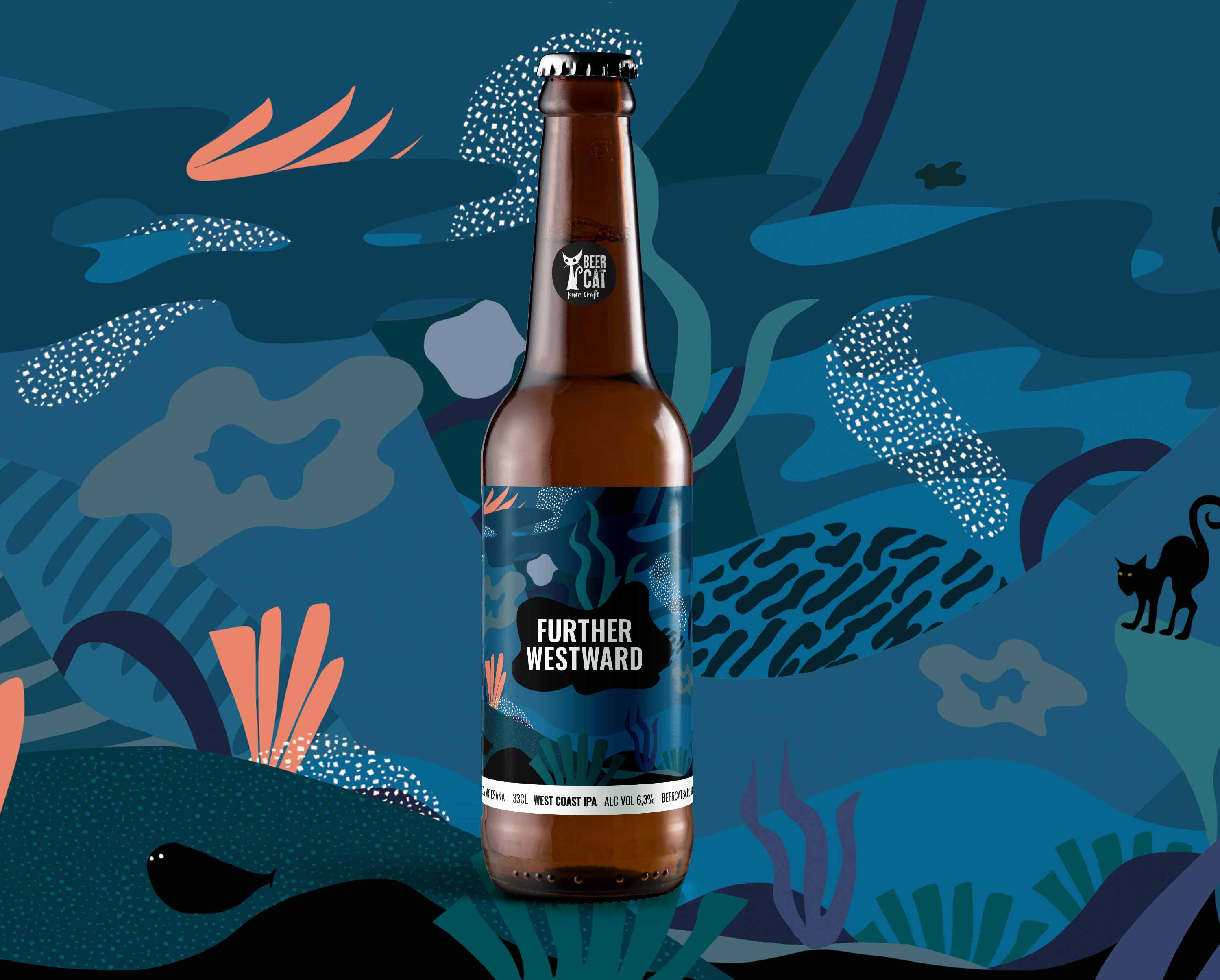BEERCAT - Il·lustracions i disseny per etiquetes cerveses artesanes further westward craftbeer vilafranca penedes disculpi studio angels pinyol - BEERCAT - Il·lustracions i disseny per etiquetes cerveses artesanes